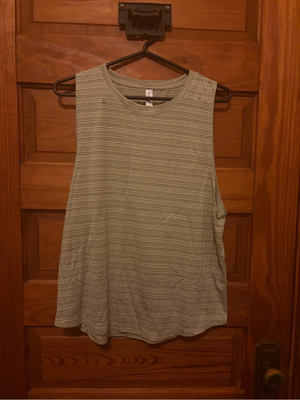 Athleta Casual Striped Tank Top - Light Green size women’s Large activewear